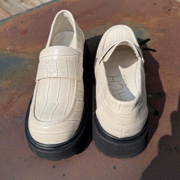 Matisse Beach Laguna Croc-Embossed Bone Platform Loafers - Picture 4 of 10
